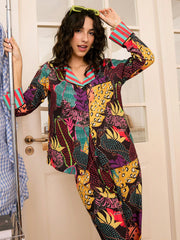 Electric Jungle Satin Pajama Set