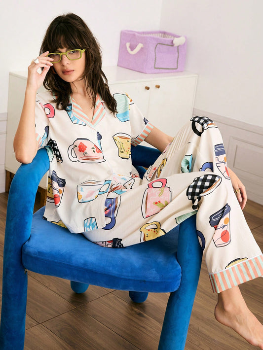 Sunday Brunch Satin Pajama Set