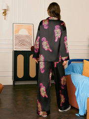Midnight Panther Satin Pajama Set