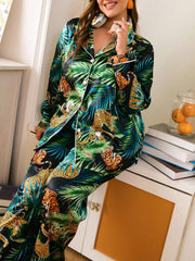 Wild Tropics Satin Pajama Set