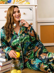 Wild Tropics Satin Pajama Set