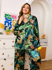 Wild Tropics Satin Pajama Set
