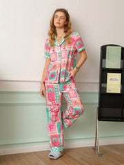 Seaside Shells & Starfish Satin Pajama Set