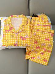 Pastel Hearts & Bow Checks Pajama Duo – Pack of 2
