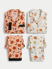 Spooky Pumpkin & Ghost Pajama Duo – Pack of 2