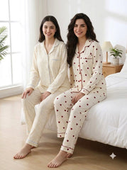 Classic Polka & Heart Pajama Duo – Pack of 2