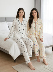 Playful Hearts & Dots Pajama Duo – Pack of 2
