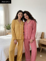 Sunshine & Blush Comfort Pajama Duo – Pack of 2