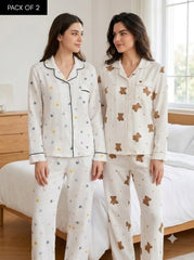 Teddy & Heart Comfort Pajama Duo – Pack of 2