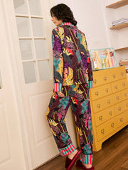 Electric Jungle Satin Pajama Set