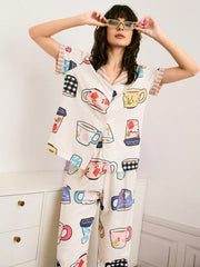 Sunday Brunch Satin Pajama Set