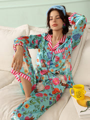 Garden Story Satin Pajama Set