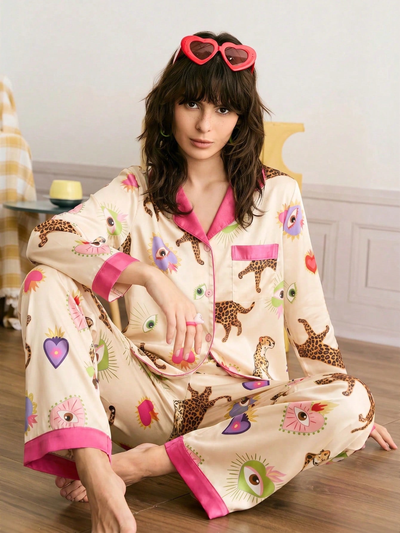 Love & Wild Hearts Satin Pajama Set