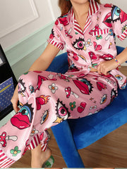 Sweetheart Pop Satin Pajama Set