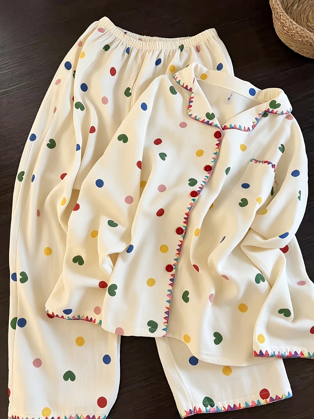 Playful Hearts & Dots Pajama Duo – Pack of 2