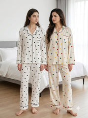 Playful Hearts & Dots Pajama Duo – Pack of 2