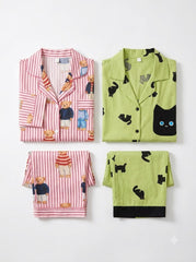 Teddy & Cat Print Pajama Duo – Pack of 2
