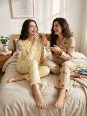 Floral & Puppy Print Pajama Duo – Pack of 2